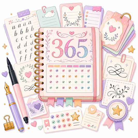 365 Lettering Prompt Sheets